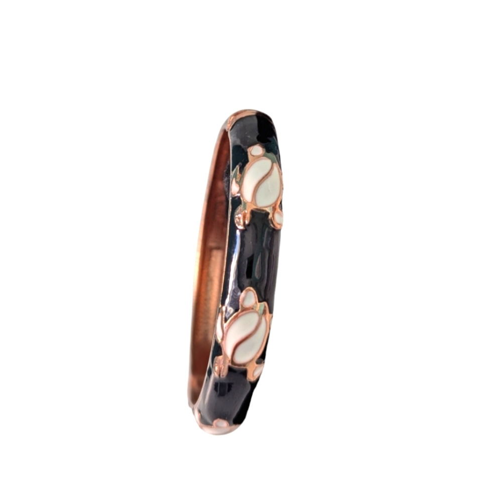 Jiu Long Xing Cloisonne Hinged Bracelet
